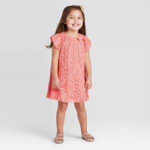 NWOT Carter’s coral pink lace dress toddler girl 2T